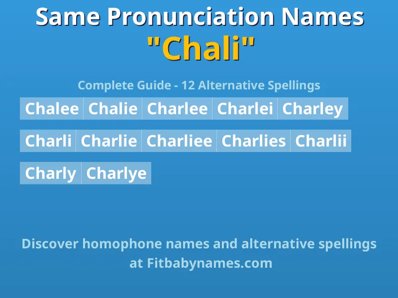 Infographic: Chali same pronunciation names, similar names, and homophone names