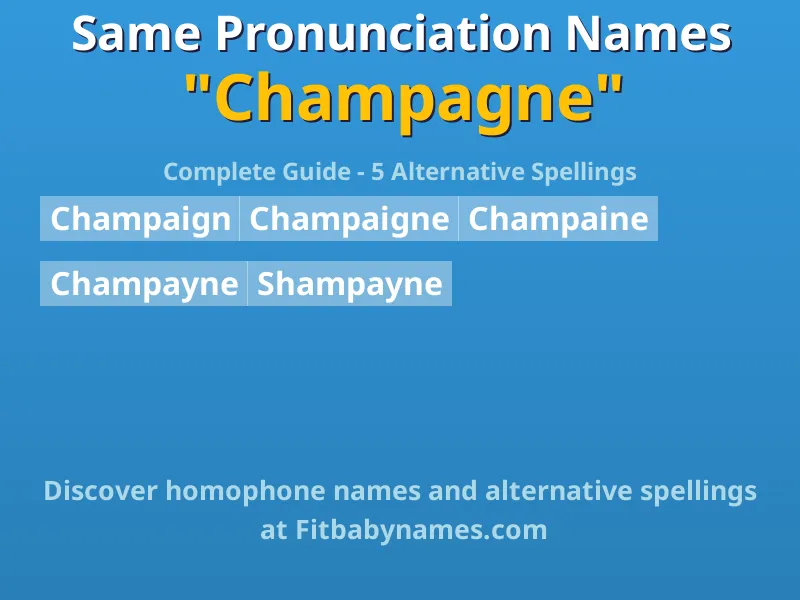Infographic: Champagne same pronunciation names, similar names, and homophone names