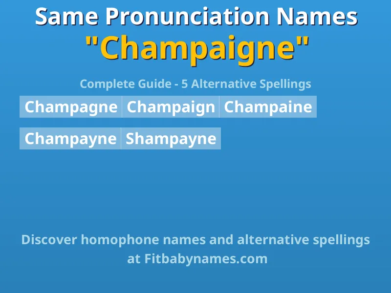 Infographic: Champaigne same pronunciation names, similar names, and homophone names