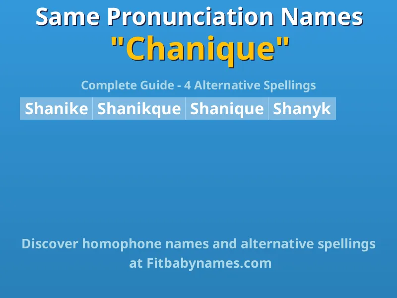 Infographic: Chanique same pronunciation names, similar names, and homophone names