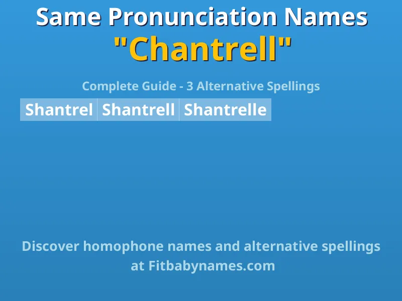 Infographic: Chantrell same pronunciation names, similar names, and homophone names