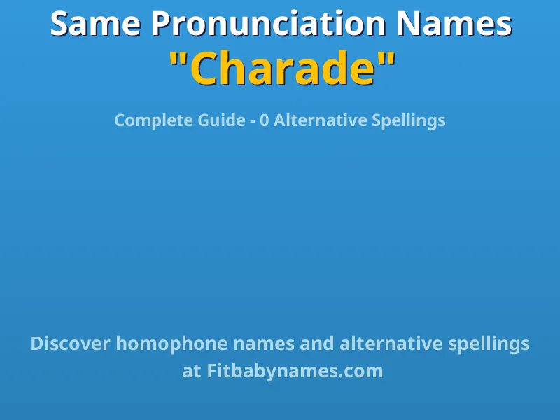 Infographic: Charade same pronunciation names, similar names, and homophone names