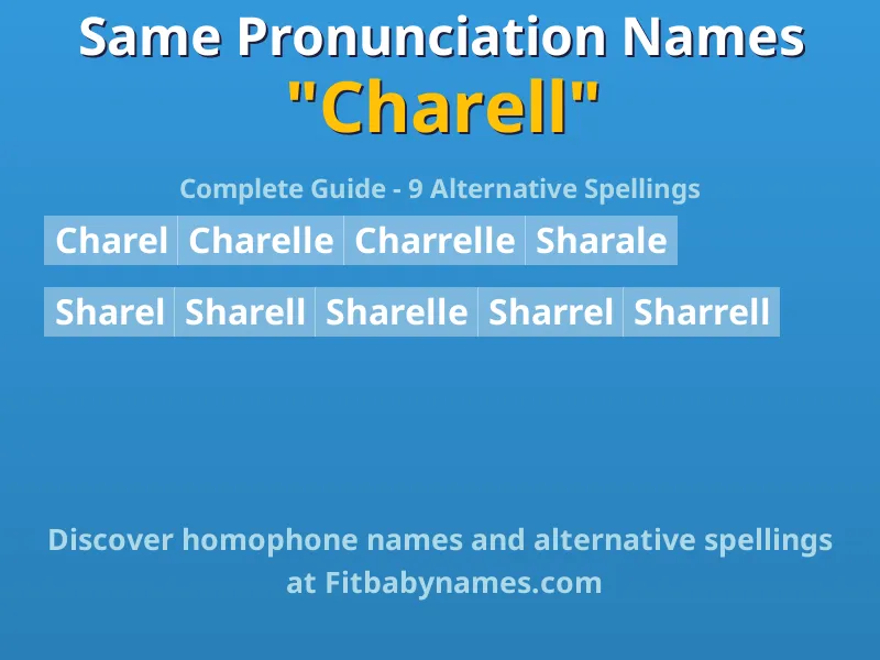 Infographic: Charell same pronunciation names, similar names, and homophone names