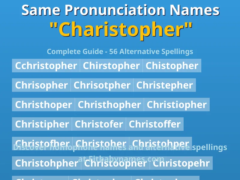 Infographic: Charistopher same pronunciation names, similar names, and homophone names