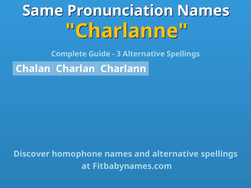 Infographic: Charlanne same pronunciation names, similar names, and homophone names
