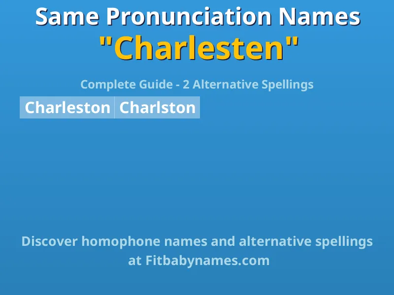 Infographic: Charlesten same pronunciation names, similar names, and homophone names