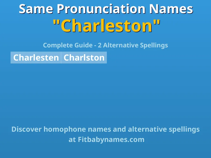 Infographic: Charleston same pronunciation names, similar names, and homophone names