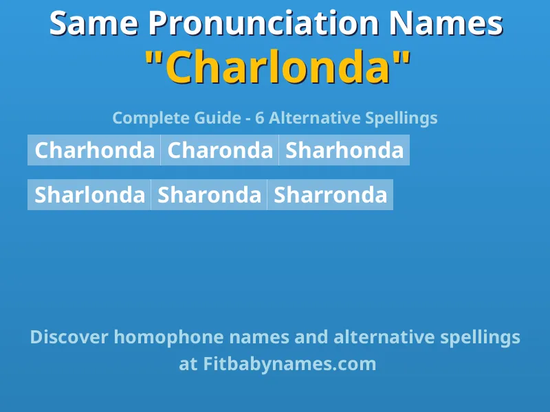 Infographic: Charlonda same pronunciation names, similar names, and homophone names