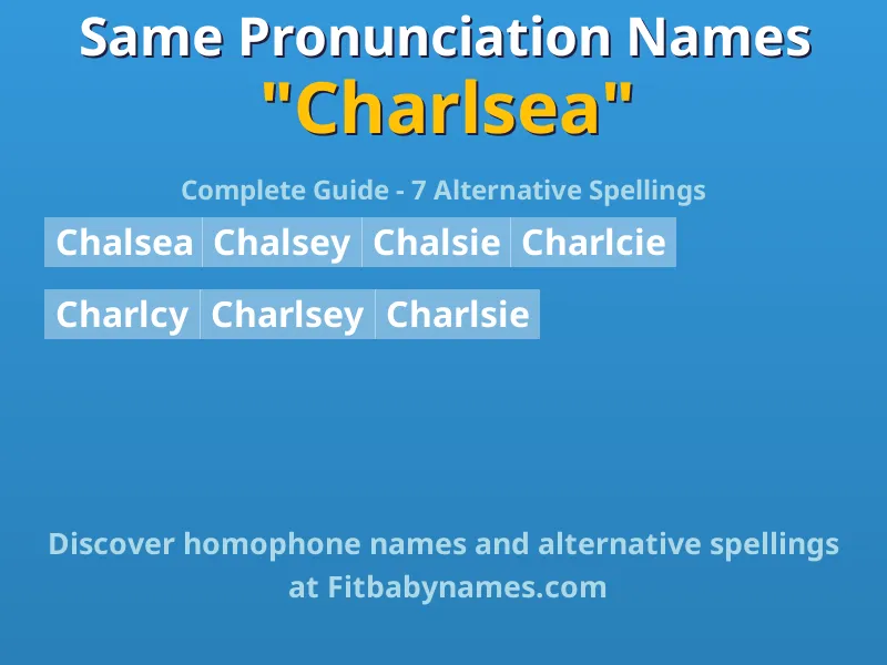 Infographic: Charlsea same pronunciation names, similar names, and homophone names