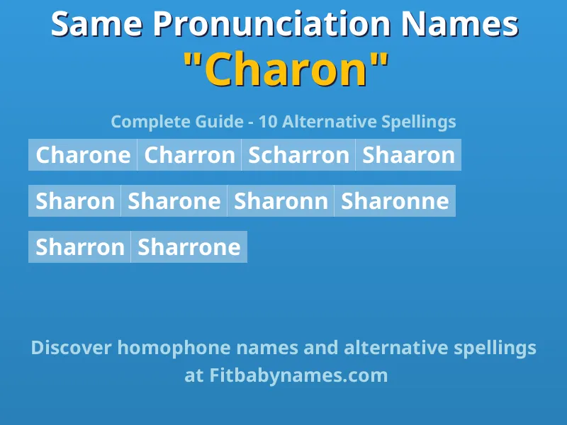 Infographic: Charon same pronunciation names, similar names, and homophone names