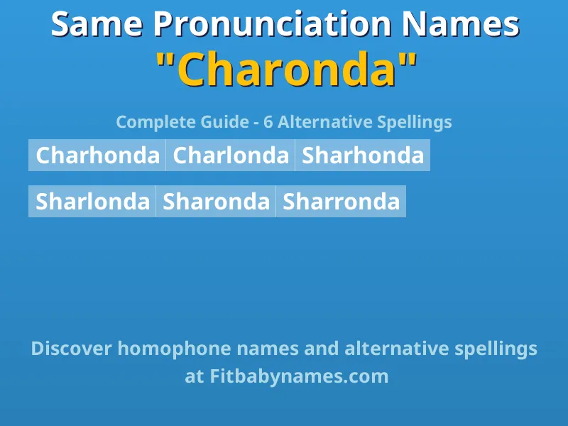 Infographic: Charonda same pronunciation names, similar names, and homophone names