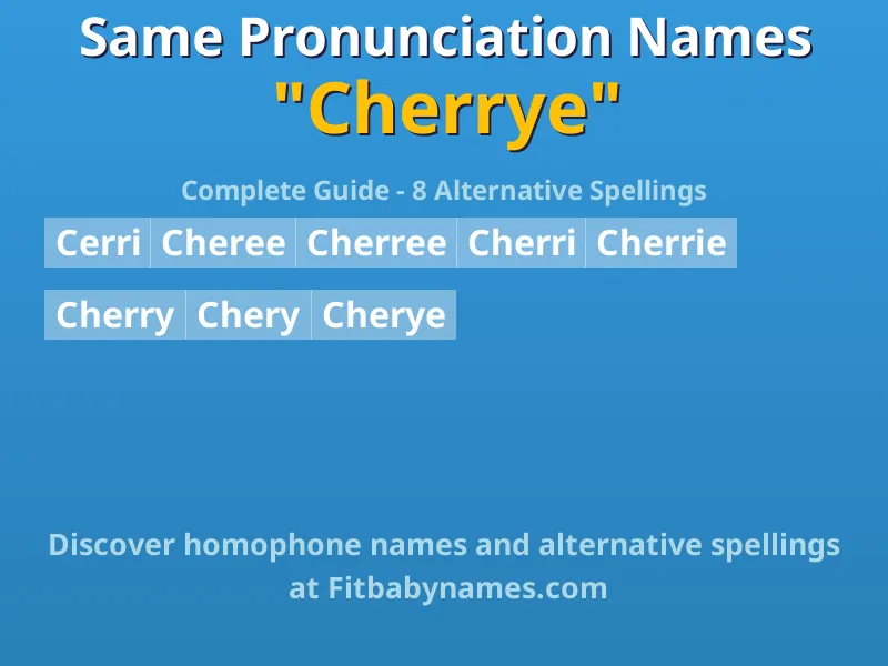 Infographic: Cherrye same pronunciation names, similar names, and homophone names