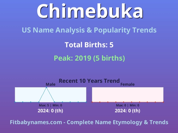 Infographic: Chimebuka name meaning, origin, and popularity trends in the United States (US baby name analysis chart)