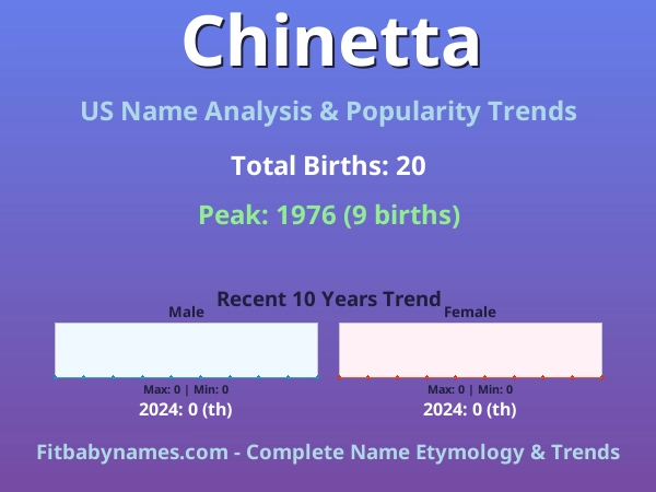 Infographic: Chinetta name meaning, origin, and popularity trends in the United States (US baby name analysis chart)