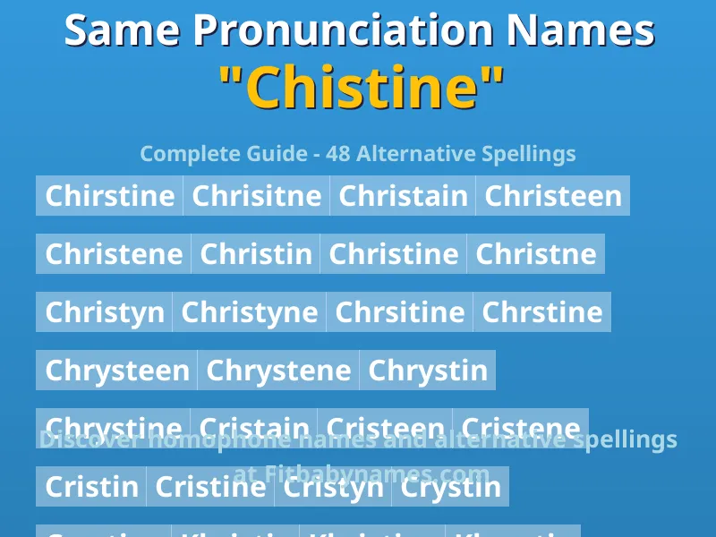 Infographic: Chistine same pronunciation names, similar names, and homophone names