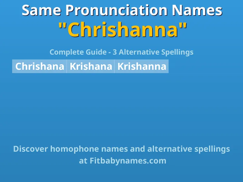 Infographic: Chrishanna same pronunciation names, similar names, and homophone names