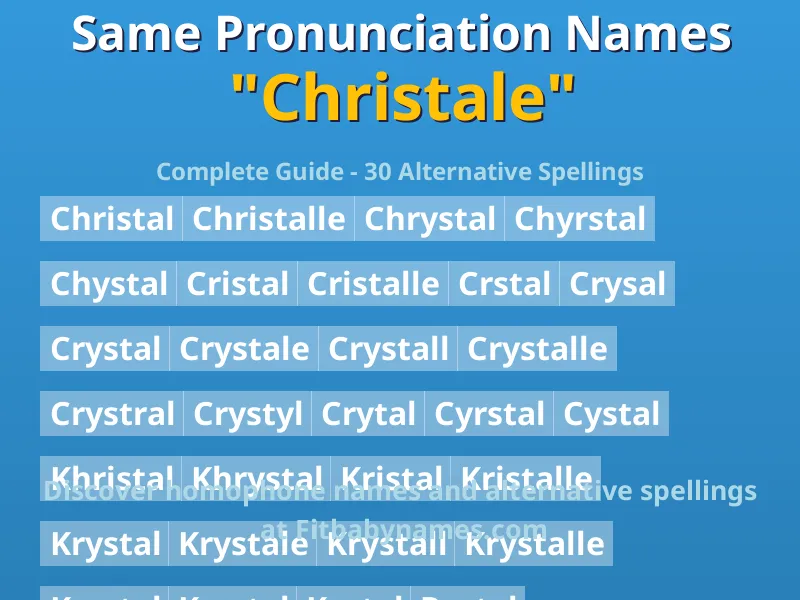 Infographic: Christale same pronunciation names, similar names, and homophone names