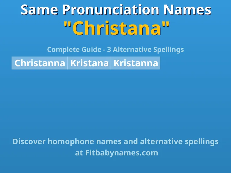 Infographic: Christana same pronunciation names, similar names, and homophone names