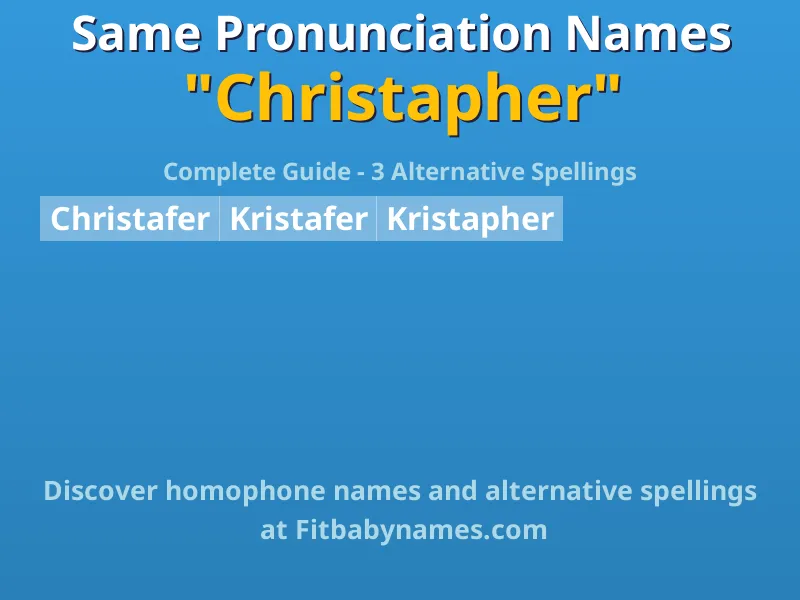 Infographic: Christapher same pronunciation names, similar names, and homophone names
