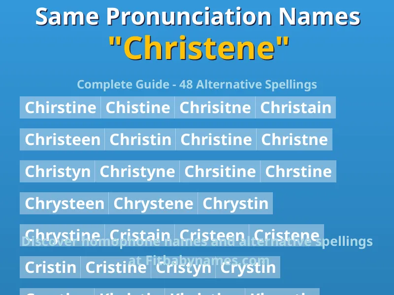 Infographic: Christene same pronunciation names, similar names, and homophone names