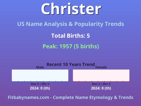 Infographic: Christer name meaning, origin, and popularity trends in the United States (US baby name analysis chart)