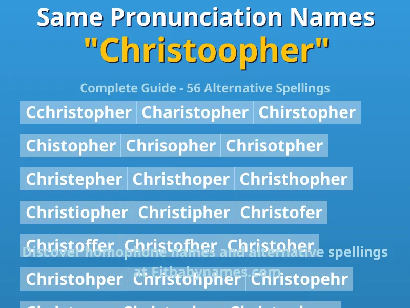 Infographic: Christoopher same pronunciation names, similar names, and homophone names