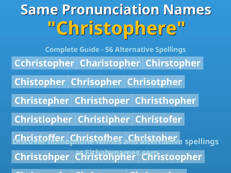 Infographic: Christophere same pronunciation names, similar names, and homophone names