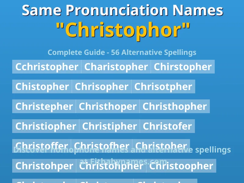 Infographic: Christophor same pronunciation names, similar names, and homophone names