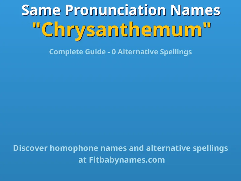 Infographic: Chrysanthemum same pronunciation names, similar names, and homophone names