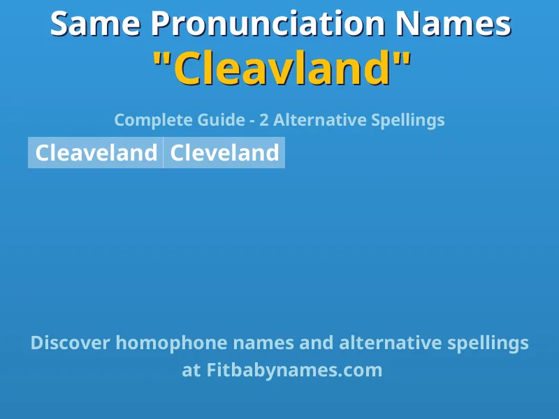 Infographic: Cleavland same pronunciation names, similar names, and homophone names