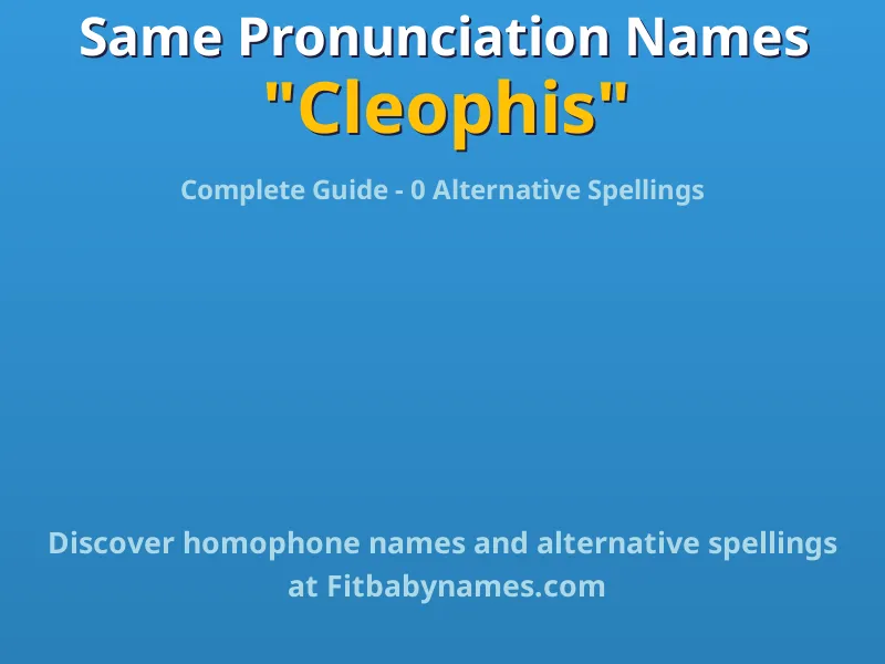 Infographic: Cleophis same pronunciation names, similar names, and homophone names