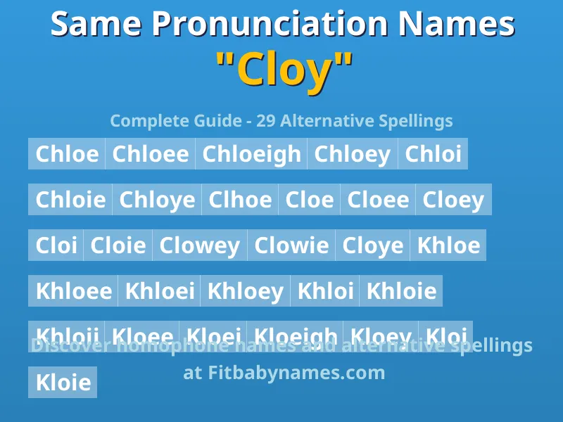 Infographic: Cloy same pronunciation names, similar names, and homophone names