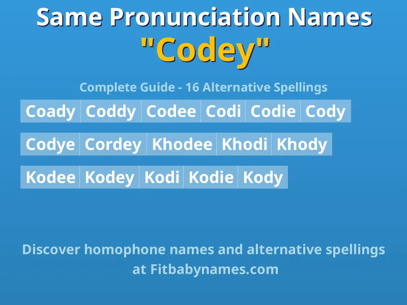 Infographic: Codey same pronunciation names, similar names, and homophone names