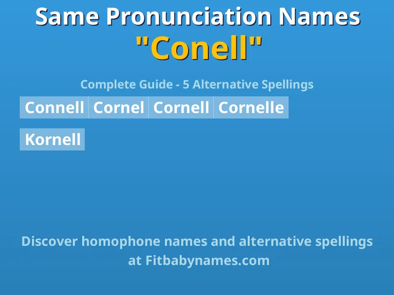 Infographic: Conell same pronunciation names, similar names, and homophone names
