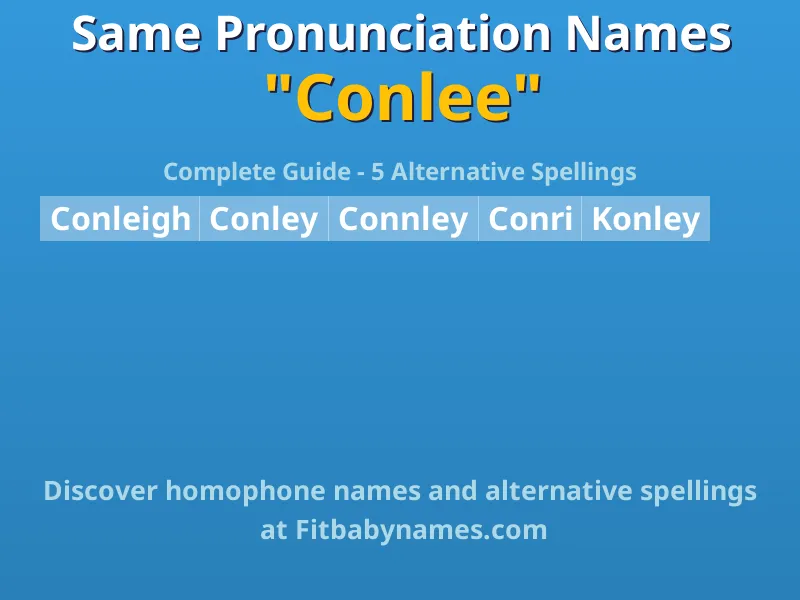 Infographic: Conlee same pronunciation names, similar names, and homophone names