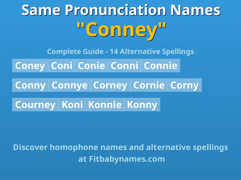 Infographic: Conney same pronunciation names, similar names, and homophone names