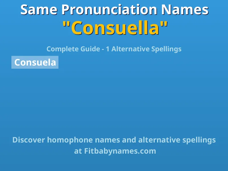 Infographic: Consuella same pronunciation names, similar names, and homophone names