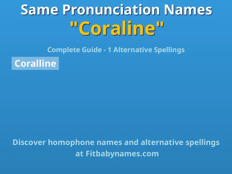 Infographic: Coraline same pronunciation names, similar names, and homophone names