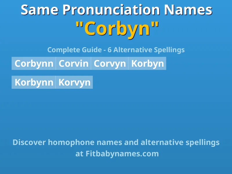 Infographic: Corbyn same pronunciation names, similar names, and homophone names