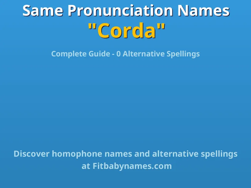 Infographic: Corda same pronunciation names, similar names, and homophone names