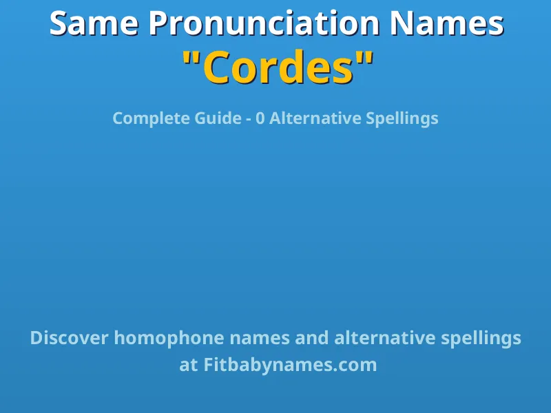 Infographic: Cordes same pronunciation names, similar names, and homophone names