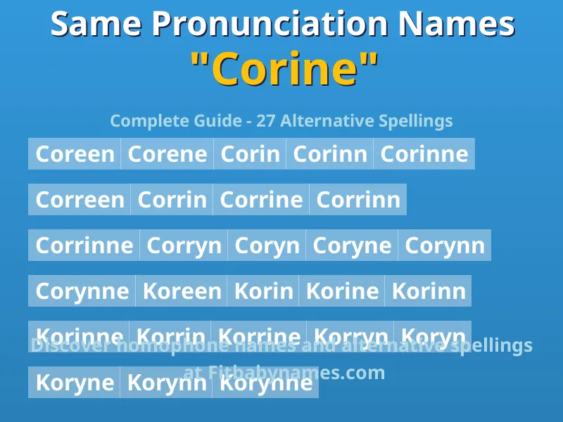 Infographic: Corine same pronunciation names, similar names, and homophone names