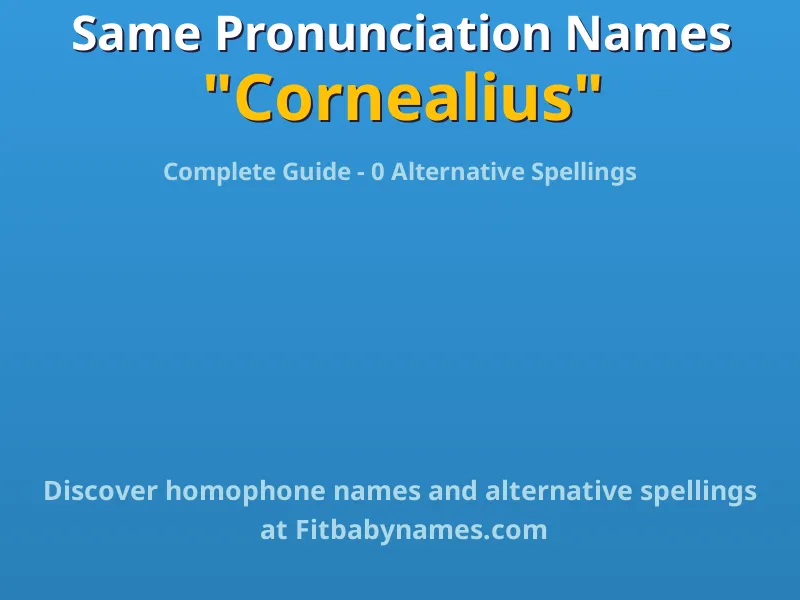 Infographic: Cornealius same pronunciation names, similar names, and homophone names