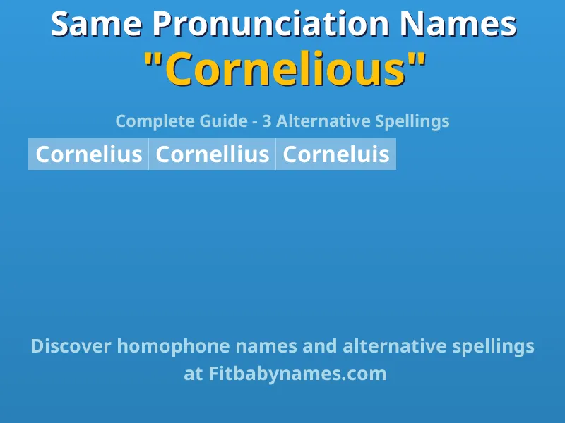Infographic: Cornelious same pronunciation names, similar names, and homophone names