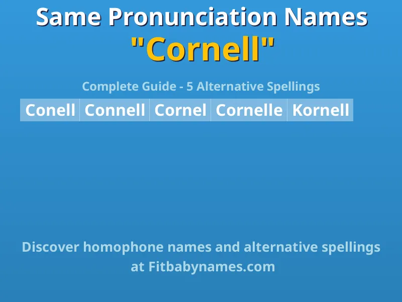 Infographic: Cornell same pronunciation names, similar names, and homophone names