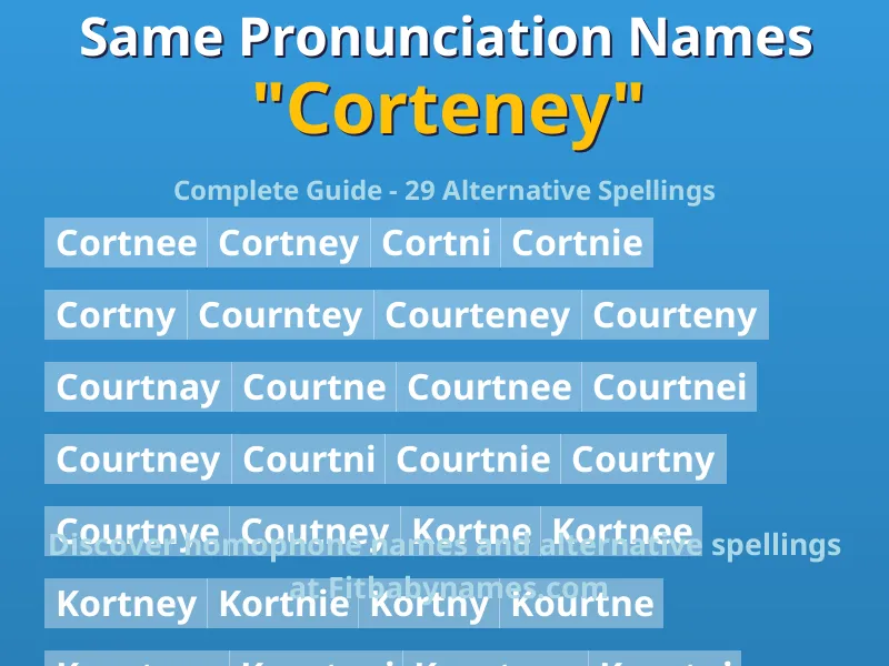 Infographic: Corteney same pronunciation names, similar names, and homophone names