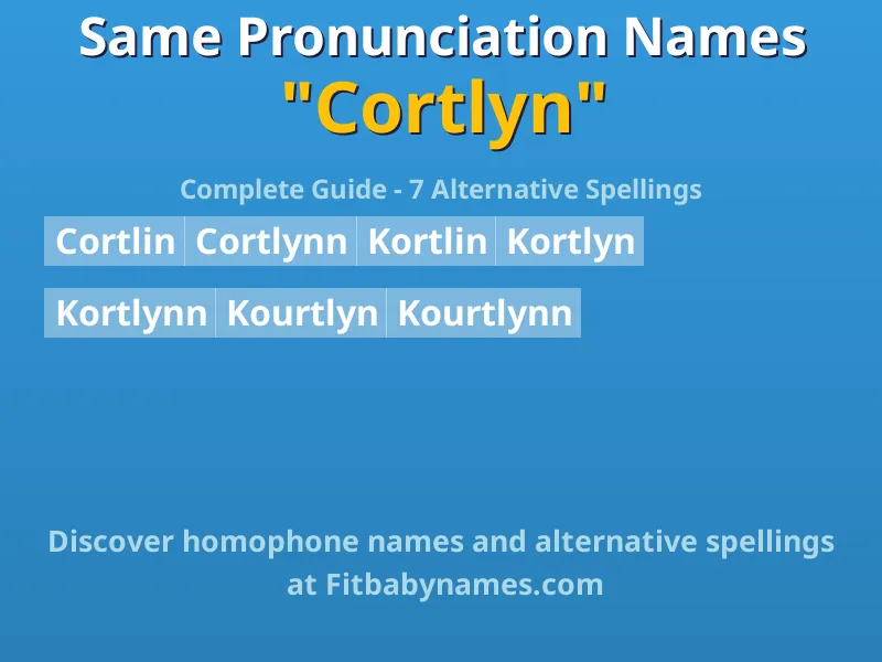 Infographic: Cortlyn same pronunciation names, similar names, and homophone names