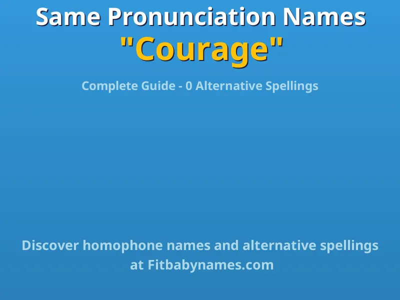 Infographic: Courage same pronunciation names, similar names, and homophone names