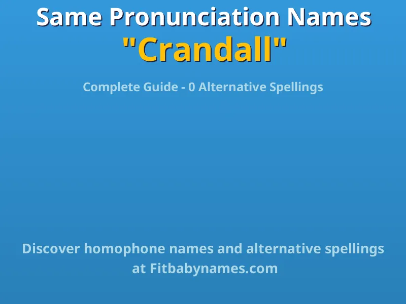 Infographic: Crandall same pronunciation names, similar names, and homophone names