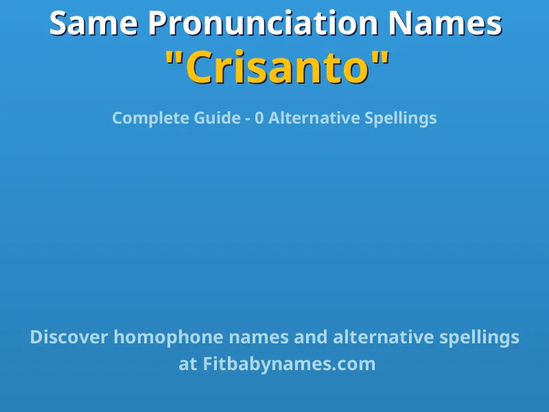 Infographic: Crisanto same pronunciation names, similar names, and homophone names